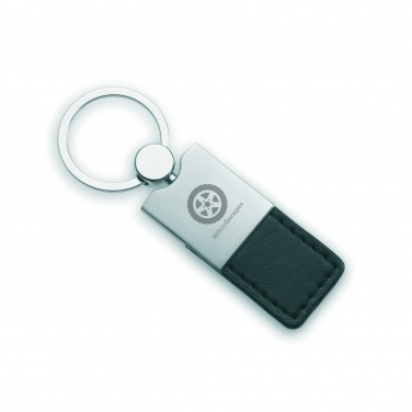 Logo trade advertising product photo of: PU and metal key ring Helsinki